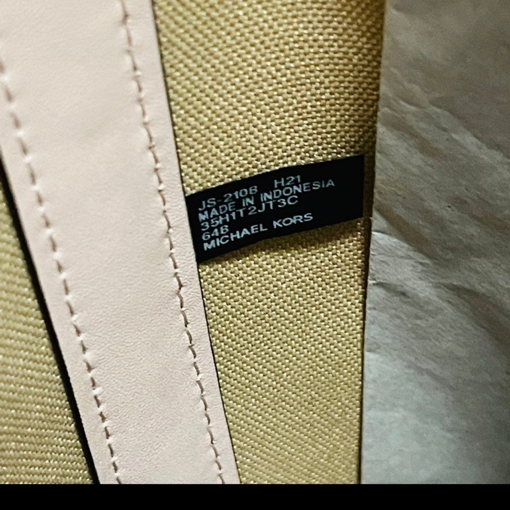 NWT Michael Kors Jodie Large Logo Jacquard Shopper Tote Bag In Powder Blush - Picture 9 of 12